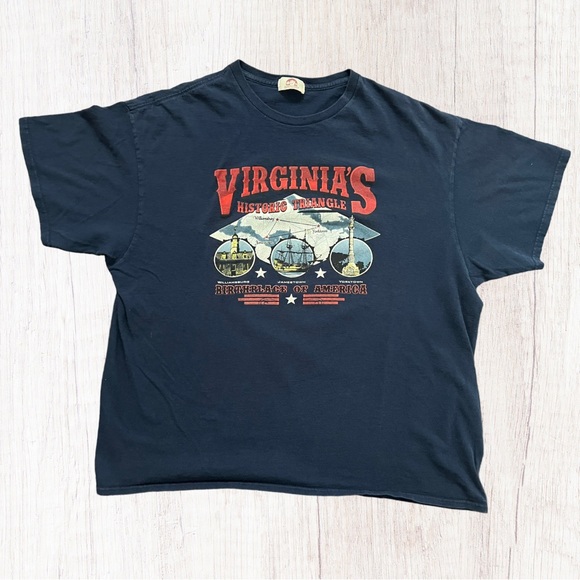 Vintage Historic Triangle Virginia Birthplace America Graphic Print Shirt Men XL - Picture 4 of 7
